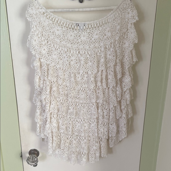 Boston Proper Cream Crochet Blouse - Picture 4 of 4